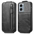 For Motorola Moto G24 Power 4G Zipper Wallet Vertical Flip Leather Phone Case(Black) - 1