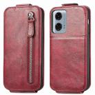 For Motorola Moto G24 Power 4G Zipper Wallet Vertical Flip Leather Phone Case(Red) - 1