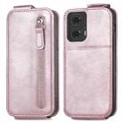 For Motorola Moto G24 Zipper Wallet Vertical Flip Leather Phone Case(Pink) - 1