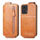 For Motorola Moto G24 Zipper Wallet Vertical Flip Leather Phone Case(Brown) - 1