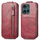 For Motorola Edge 2024 Zipper Wallet Vertical Flip Leather Phone Case(Red) - 1