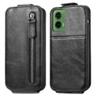 For Motorola Moto G35 Zipper Wallet Vertical Flip Leather Phone Case(Black) - 2