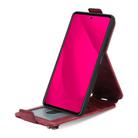 For Motorola Moto G35 Zipper Wallet Vertical Flip Leather Phone Case(Red) - 3