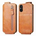 For Sony Xperia 5 V Zipper Wallet Vertical Flip Leather Phone Case(Brown) - 1