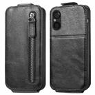 For Sony Xperia 5 V Zipper Wallet Vertical Flip Leather Phone Case(Black) - 1