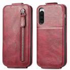 For Sony Xperia 10 V Zipper Wallet Vertical Flip Leather Phone Case(Red) - 1