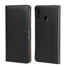 Leather Horizontal Flip Holster for Huawei  Y9 2019/Enjoy 9 Plus with Magnetic Clasp and Bracket and Card Slot and Wallet(Black) - 1