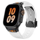 For Apple Watch SE 2023 44mm Transparent Silicone Watch Band(Black Transparent) - 1