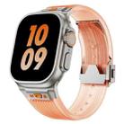 For Apple Watch SE 2023 44mm Transparent Silicone Watch Band(Titanium Transparent Orange) - 1