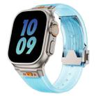 For Apple Watch Series 9 45mm Transparent Silicone Watch Band(Titanium Transparent Blue) - 1