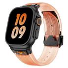 For Apple Watch Series 7 45mm Transparent Silicone Watch Band(Black Transparent Orange) - 1