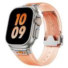 For Apple Watch Series 5 44mm Transparent Silicone Watch Band(Titanium Transparent Orange) - 1