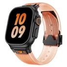 For  Apple Watch Series 3 42mm Transparent Silicone Watch Band(Black Transparent Orange) - 1