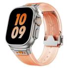 For  Apple Watch Series 3 42mm Transparent Silicone Watch Band(Titanium Transparent Orange) - 1