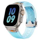 For  Apple Watch Series 3 42mm Transparent Silicone Watch Band(Titanium Transparent Blue) - 1