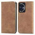 For Honor 100 Retro Skin Feel Magnetic Flip Leather Phone Case(Brown) - 1