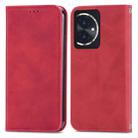 For Honor 100 Retro Skin Feel Magnetic Flip Leather Phone Case(Red) - 1