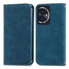 For Honor 100 Retro Skin Feel Magnetic Flip Leather Phone Case(Blue) - 1