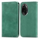 For Honor 100 Pro Retro Skin Feel Magnetic Flip Leather Phone Case(Green) - 1