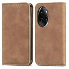 For Honor 100 Pro Retro Skin Feel Magnetic Flip Leather Phone Case(Brown) - 1