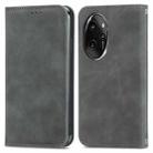 For Honor 100 Pro Retro Skin Feel Magnetic Flip Leather Phone Case(Grey) - 1