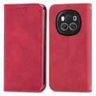 For Honor Magic6 Retro Skin Feel Magnetic Flip Leather Phone Case(Red) - 1