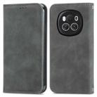 For Honor Magic6 Retro Skin Feel Magnetic Flip Leather Phone Case(Grey) - 1
