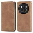 For Honor Magic6 Pro Retro Skin Feel Magnetic Flip Leather Phone Case(Brown) - 1