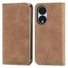 For Honor X7b Retro Skin Feel Magnetic Flip Leather Phone Case(Brown) - 1