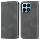 For Honor X8b Retro Skin Feel Magnetic Flip Leather Phone Case(Grey) - 1