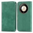 For Honor X9b Retro Skin Feel Magnetic Flip Leather Phone Case(Green) - 1