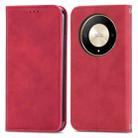 For Honor X9b Retro Skin Feel Magnetic Flip Leather Phone Case(Red) - 1