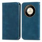 For Honor X9b Retro Skin Feel Magnetic Flip Leather Phone Case(Blue) - 1