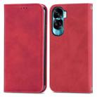 For Honor X50i Retro Skin Feel Magnetic Flip Leather Phone Case(Red) - 1