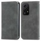 For Honor 200 Lite Global Retro Skin Feel Magnetic Flip Leather Phone Case(Grey) - 1