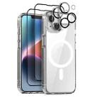 For iPhone 14 Plus NORTHJO 5 in 1 Magsafe Clear Phone Case with 2pcs Screen Film + 2pcs Rear Lens Film - 1