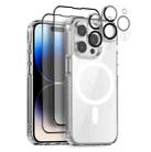 For iPhone 14 Pro NORTHJO 5 in 1 Magsafe Clear Phone Case with 2pcs Screen Film + 2pcs Rear Lens Film - 1