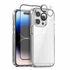 For iPhone 14 Pro NORTHJO 3 in 1 Clear Phone Case with Screen Film + Rear Lens Film - 1