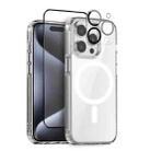 For iPhone 15 Pro NORTHJO 3 in 1 Magsafe Clear Phone Case with Screen Film + Rear Lens Film - 1