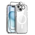For iPhone 15 Plus NORTHJO 3 in 1 Magsafe Clear Phone Case with Screen Film + Rear Lens Film - 1
