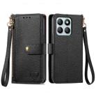 For Honor X8B Love Zipper Lanyard Leather Phone Case(Black) - 1