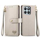 For Honor X8B Love Zipper Lanyard Leather Phone Case(Gray) - 1