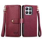 For Honor X8B Love Zipper Lanyard Leather Phone Case(Red) - 1