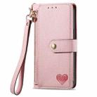 For Honor Play 50 Plus Love Zipper Lanyard Leather Phone Case(Pink) - 2