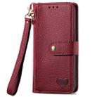 For Honor Play 50 Plus Love Zipper Lanyard Leather Phone Case(Red) - 2