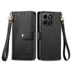 For Honor 200 Smart Love Zipper Lanyard Leather Phone Case(Black) - 2