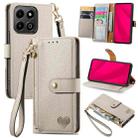 For Honor 200 Smart Love Zipper Lanyard Leather Phone Case(Gray) - 1