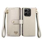 For Honor 200 Smart Love Zipper Lanyard Leather Phone Case(Gray) - 2