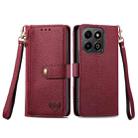 For Honor 200 Smart Love Zipper Lanyard Leather Phone Case(Red) - 2