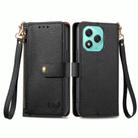 For Honor 400 Lite Love Zipper Lanyard Leather Phone Case(Black) - 2